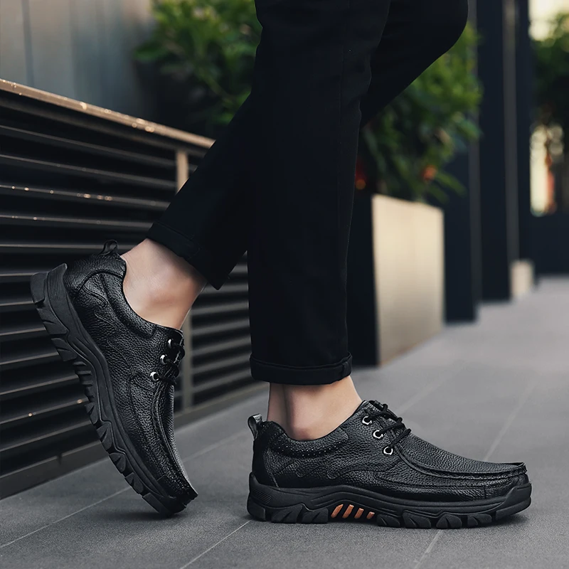 

Casual Shoes Man Fashion Mens Casual Shoes Hot Sale Men Leather Boots Outdoor Footwear Leisure Sports For Man Men's Sneakers