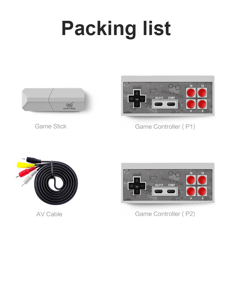 Беспроводная usb-консоль DATA FROG, встроенная Классическая игровая консоль 620, поддержка ТВ-выхода, двойные ручные геймпады