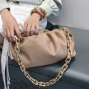 Сумка через плечо с толстой цепочкой для женщин, роскошная сумка и кошельки, женская сумка через плечо, клатч из мягкой кожи, винтажная сумка на плечо