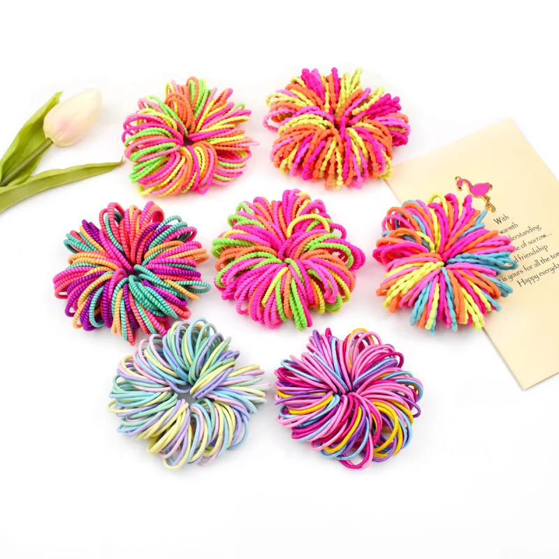 100 шт./компл. Детская резинка простая летняя для волос девочек держатель конского