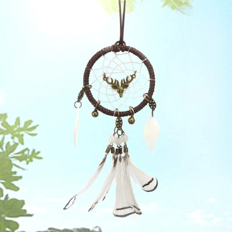 

Car hanging accessories interior decoration rearview mirror Luan Yi catcher colorful feather creative shop Monternet wind chimes