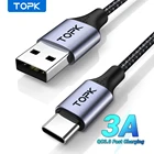 Зарядный кабель TOPK AN10, Micro USB, Type-C, 3 А