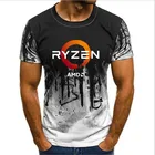 Лидер продаж, забавная хлопковая Футболка с градиентным переходом цвета для ПК CP uпроцессор AMD RYZEN, мужские камуфляжные футболки