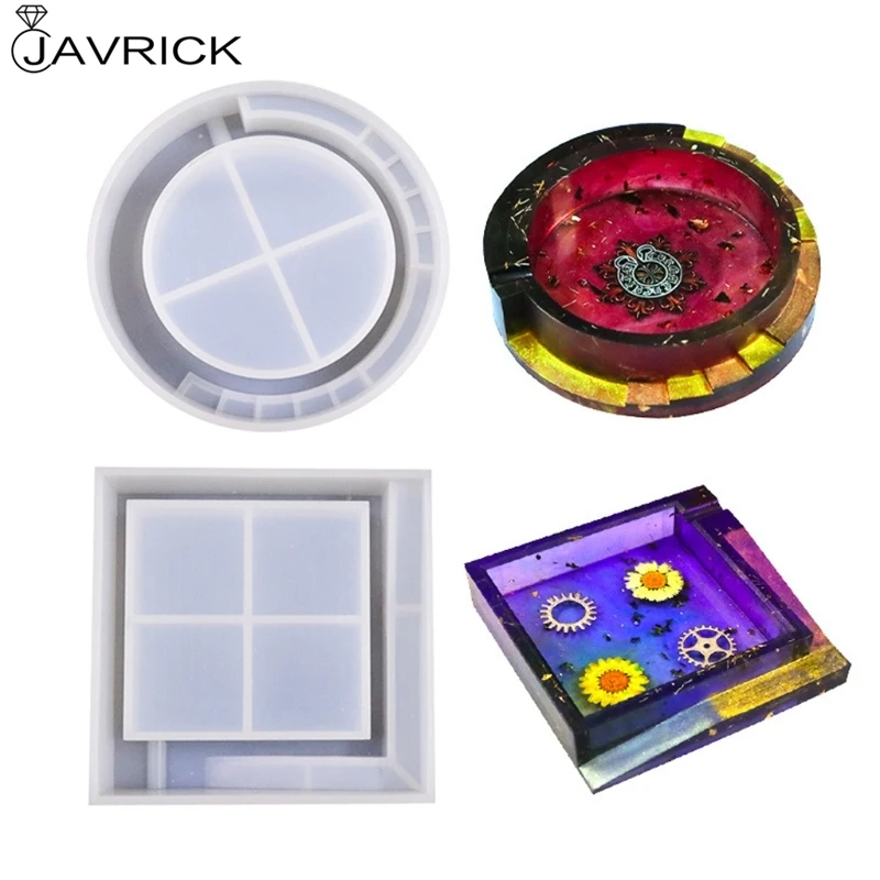 

Круглые и квадратные лестница пепельница силиконовые формы эпоксидная смола, форма смолы литейная форма для кулона подходит для Diy Изделия ...