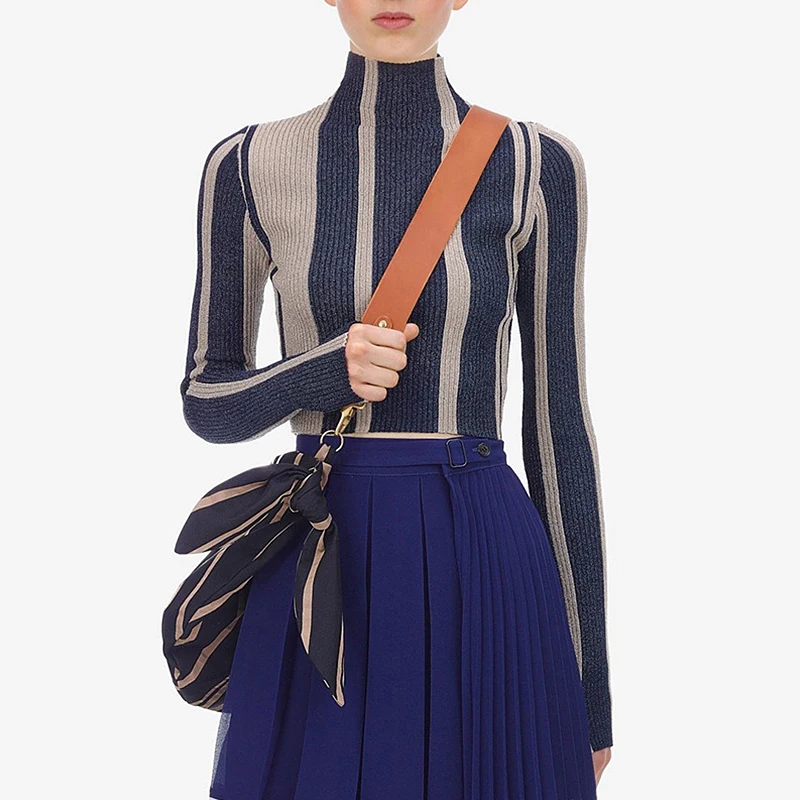 Осень Зима 2019 самопортретная Новая модная женская трикотажная блузка элегантный