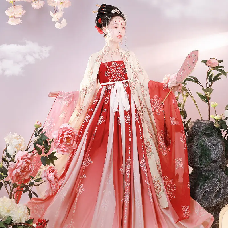 

Women Elegant Traditional Chinese Tang Ancient Chinese Costume Fairy Hanfu Dress Suit Girl Noble Princess Costume Folk Dance