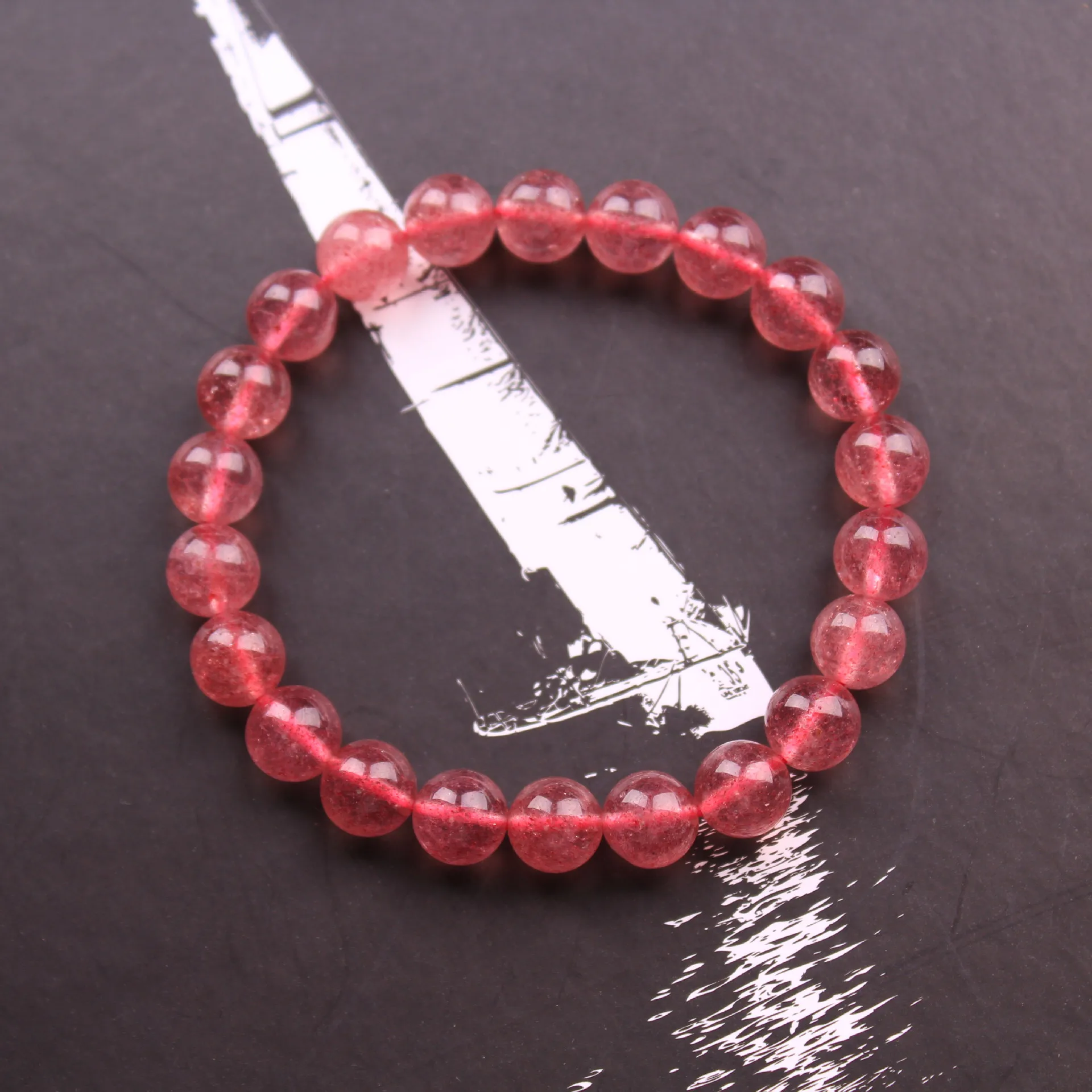 Браслет из натурального кристалла клубники подарок qixi клубничный кристалл можно