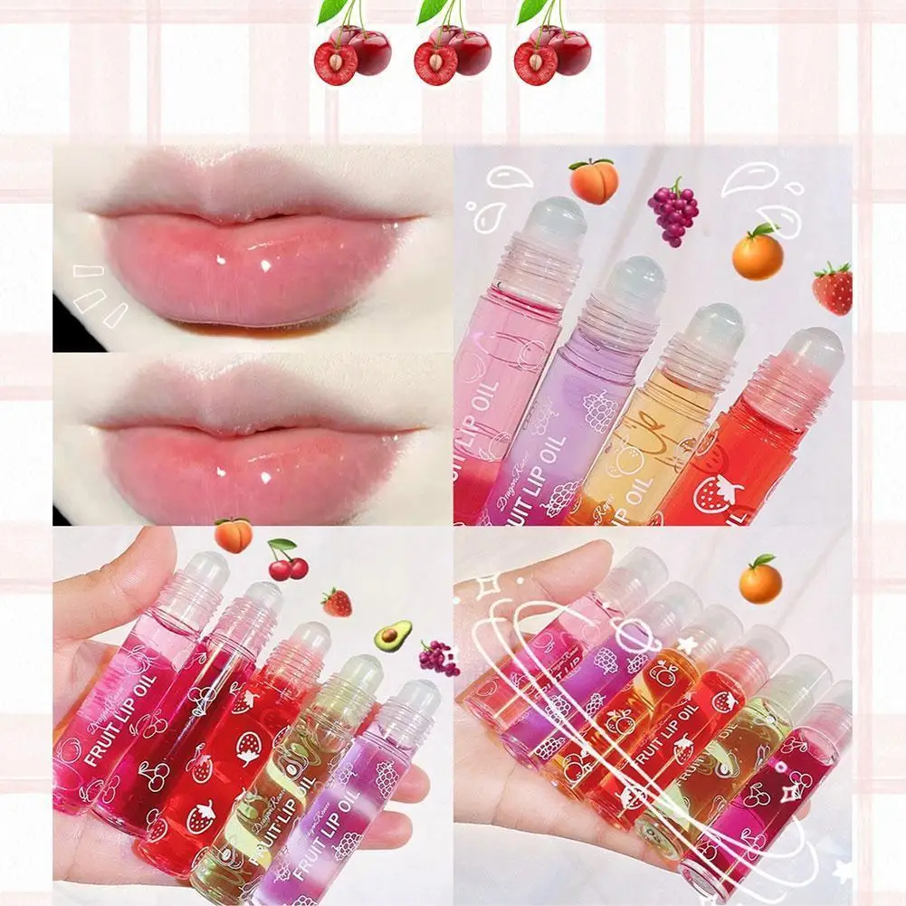 

Transparent Mirror Water Lip Gloss Avocado Strawberry Lip Hydrating 6 Random Balm Colors Long Lasting Fruit Moisturizing R2a5