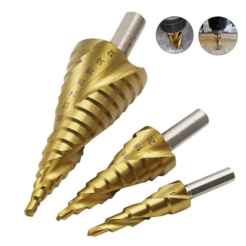 3 шт. спиральное Рифленое центральное сверло из быстрорежущей стали 4 12/20/32 мм