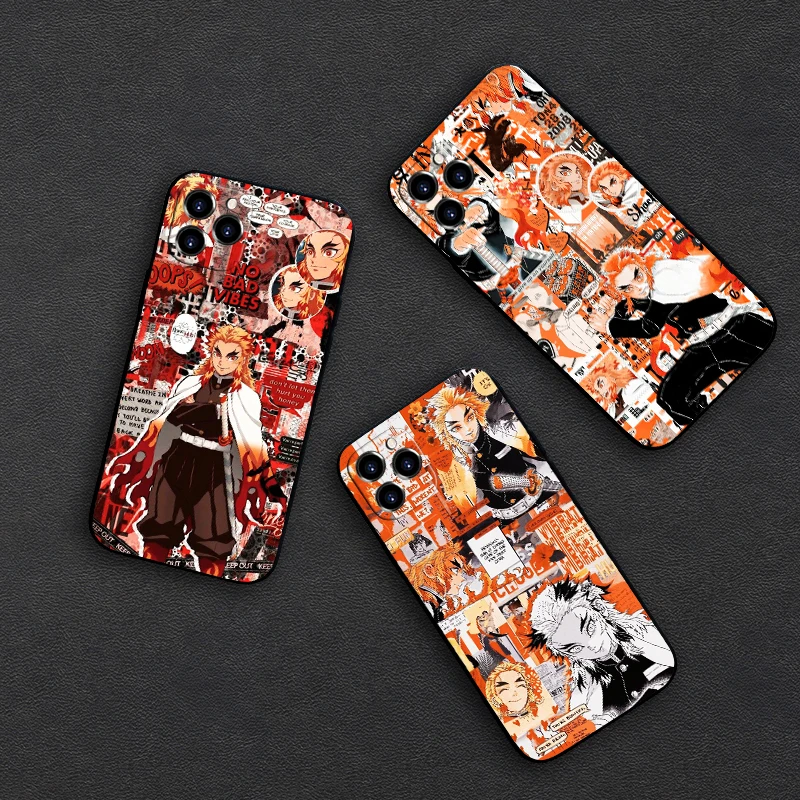 

Anime Kyojuro Rengoku Soft Silicone Matte Phone Case For Iphone SE 6 6s 7 8 Plus X XR XS 11 12 13 Mini Pro Max Cover Funda