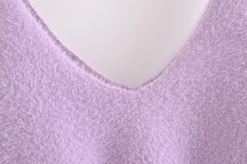 2021 Vintage Shaggy Korea Style Black Cardigan Furry Single-breasted Button Tank Top Knitted Sweater Jumper 1 Set |