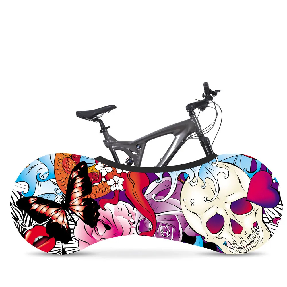 

Bicycle dust cover wheel cover mountain bike jersey dust cover cover elastic dust cover skull series 26-28 inch 160*55cm