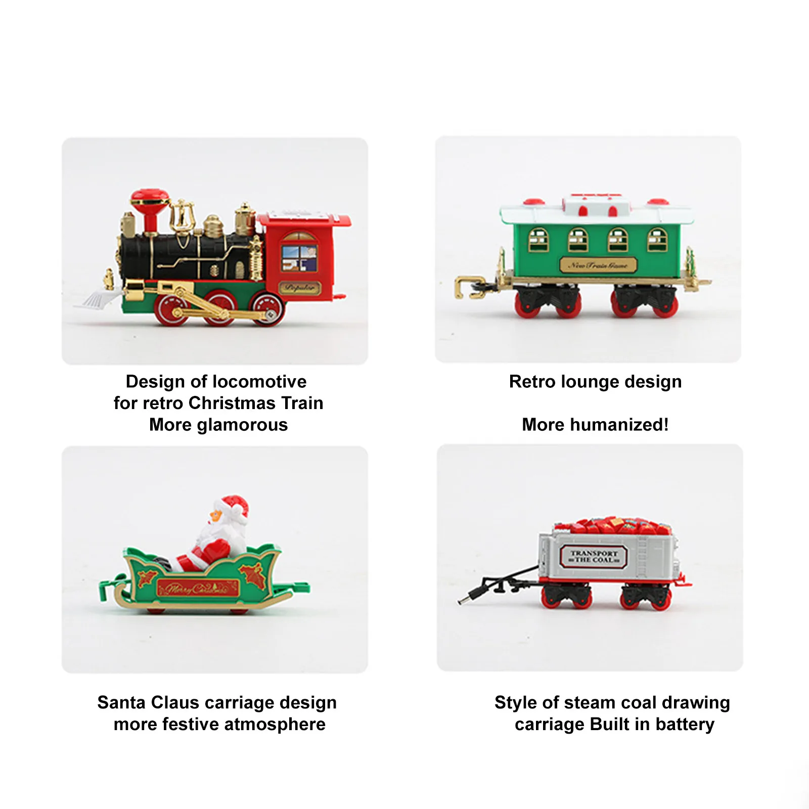 Рождественский электрический вагон игрушечный Паровозик-конструктор Рождество