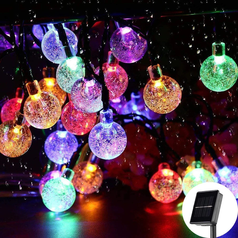 

Led Crystal ball Solar Lamp Power String Waterproof Fairy Lights Solar Garlands For Outdoor Garden Christmas Wedding Decoration