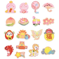 fashion cartoon god of wealth cap lotus patches unicorn movie stars patch iron on fan patches for clothing child diy stickers