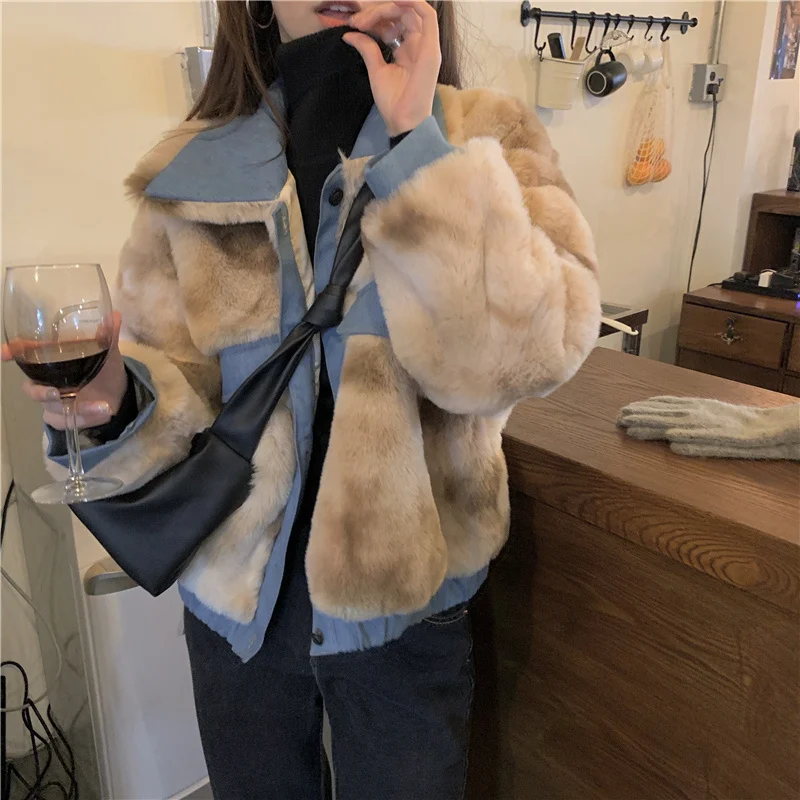 fur coat women thick warm color winter outwear jackets female clothing 8584# | Женская одежда