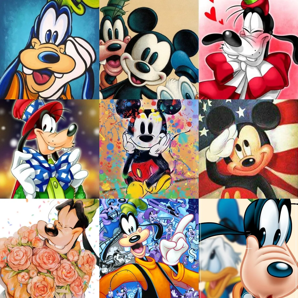 

Disney Full Round 5D DIY Disney Goofy Diamond Painting Mickey Friends Diamond Embroidery Cross Stitch Mosaic Sticker Gift