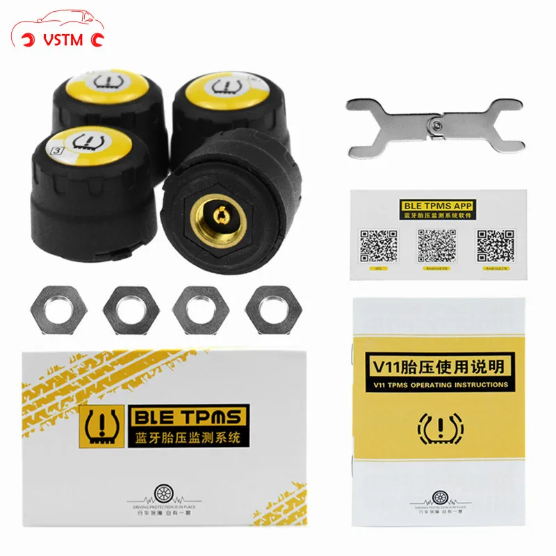 

TPMS Bluetooth 4.0 universal external tyre pressure sensor V11B support IOS Android phone tire pressure sensor