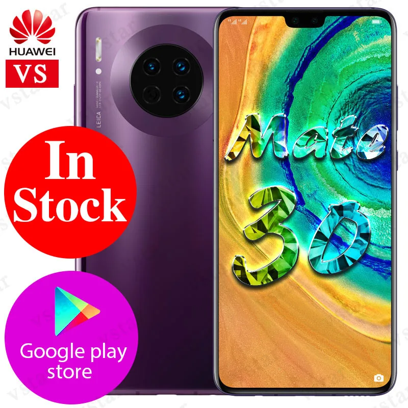 6,62 дюймов,, HUAWEI mate 30, мобильный телефон Kirin 990, четыре ядра, Android 10, датчик жестов, 40 Вт, HUAWEI SuperCharge, Google play