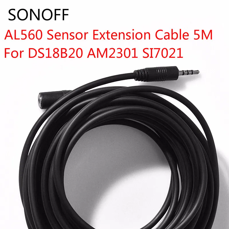 SONOFF AL560 удлинитель датчика 5 м для DS18B20 AM2301 SI7021 Высокоточный модуль температуры и