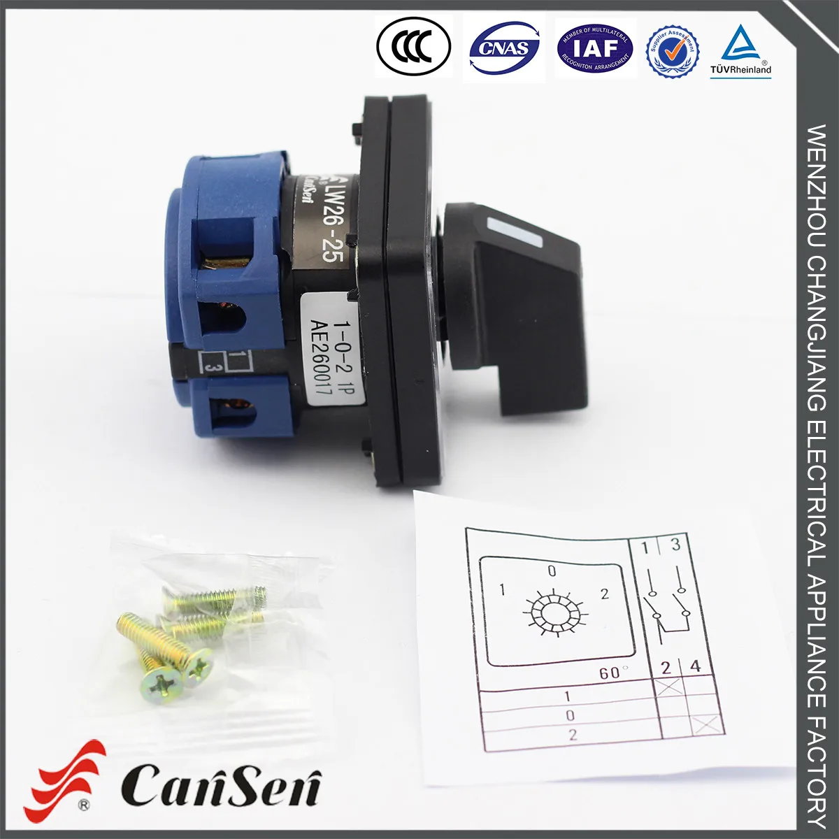 CANSEN LW26 25 CA20 Ith 25A поворотный кулачковый переключатель двойной 1 0 2 полюс 4