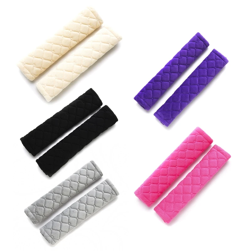 Cintur&oacute;n de seguridad de cristal para coche, funda de felpa para cintur&oacute;n de seguridad, correa de hombro, Fundas protectoras c&oacute;modas, Mangas de arn&eacute;s para cami&oacute;n y autom&oacute;vil, 2 uds.-2