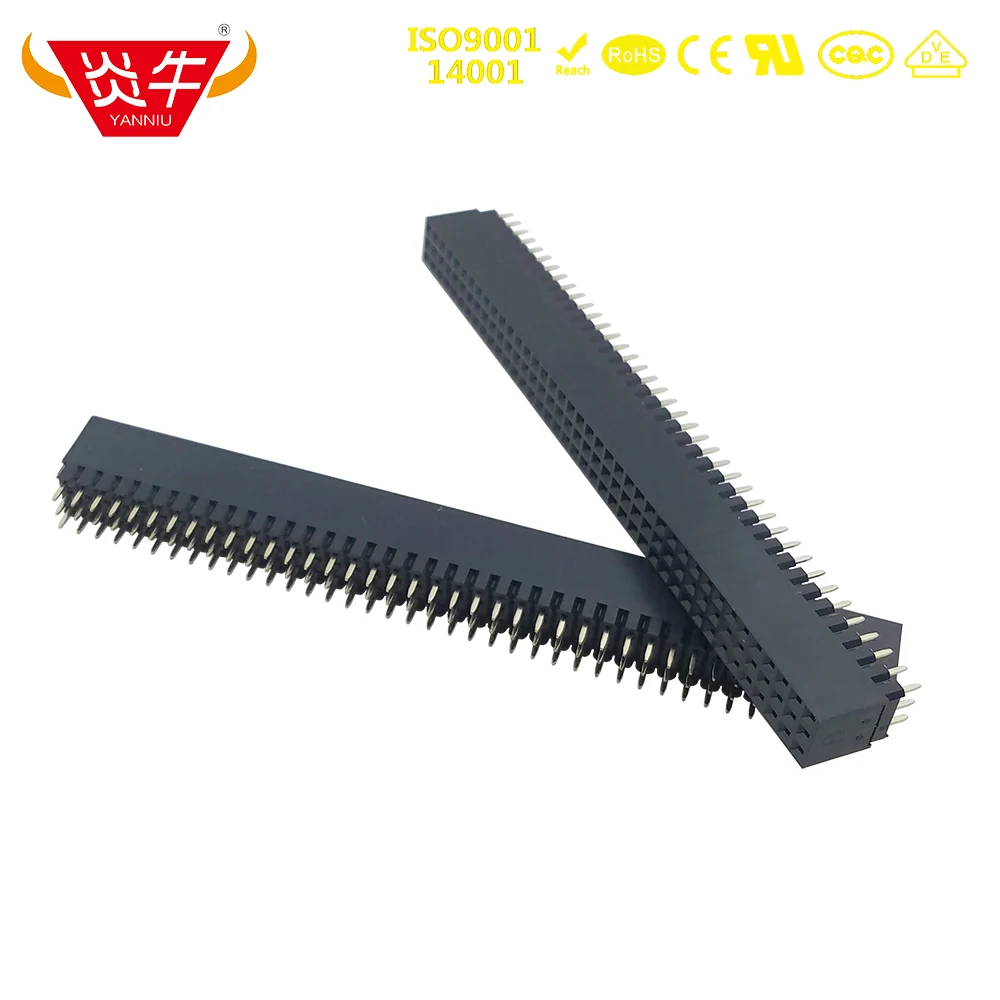 

2.54mm Short 3X40P 120Pin Female Stacking Header Connector Gilded Double Row 3mm PC104 High Temperature Resistance