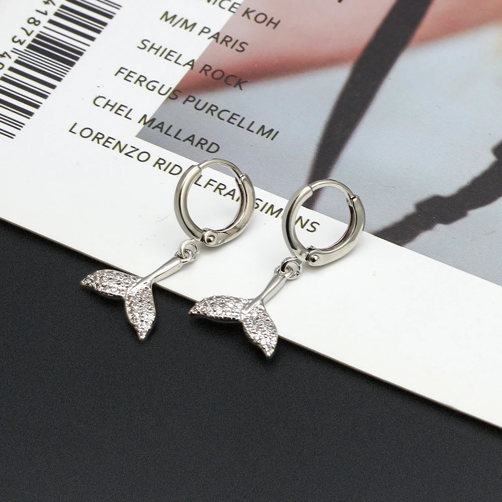 Висячие серьги с микро паве в виде облака милые подвески змеи хвоста Русалочки