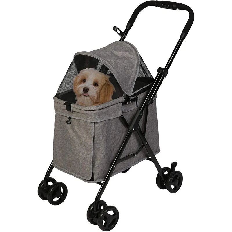 Luxury 4 Wheels Folding Pet Stroller for Medium Dogs Cats