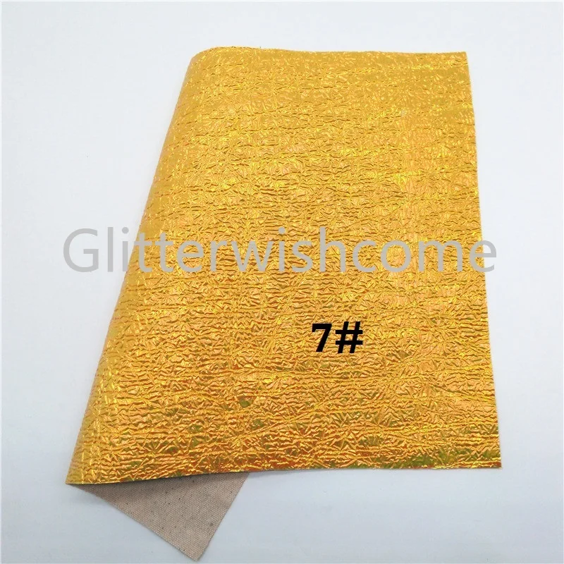 Glitterwishcome 21X29 см A4 размер винил для бантов Неон морщин Синтетическая кожа ткань