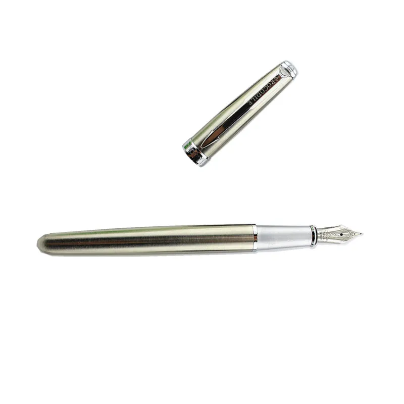 

Metal Silver Fountain Pen 0.5mm Luxury quality School Office Business Writing Ink Pens Gift Stationery