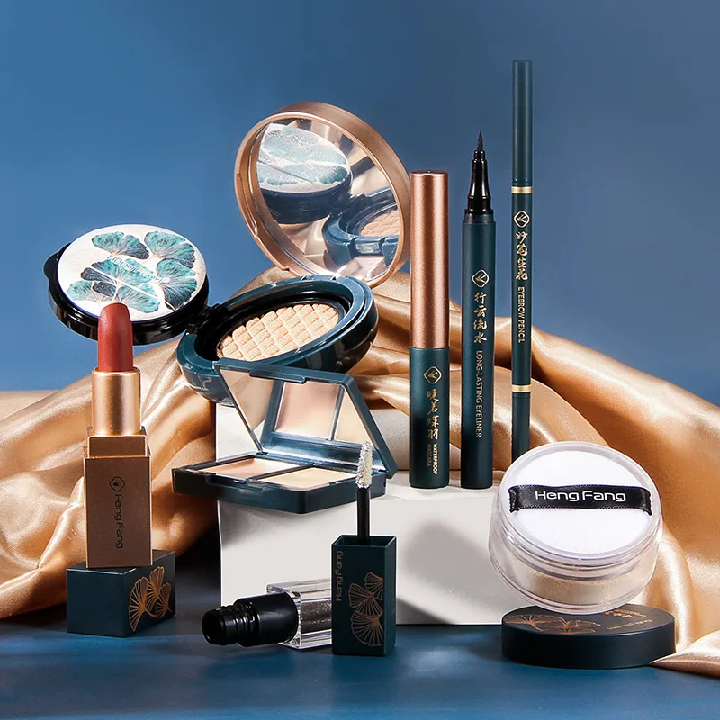 New Wind High Quality Gift Box 8PCS Mixed Makeup Set,Fashion Cosmetics Kit,Light BB Cream,Bright Moist Lipstick,Natural Mascara