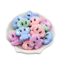 cute idea 10pcs food grade animal silicone mini elephant beads baby cartoon chewing teethers diy pacifier chain toy baby goods