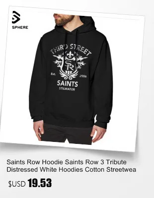 Saints Row худи Saints Row 3 Tribute состаренные белые толстовки Хлопок Уличная одежда пуловер Толстовка мужская с длинным рукавом толстовки