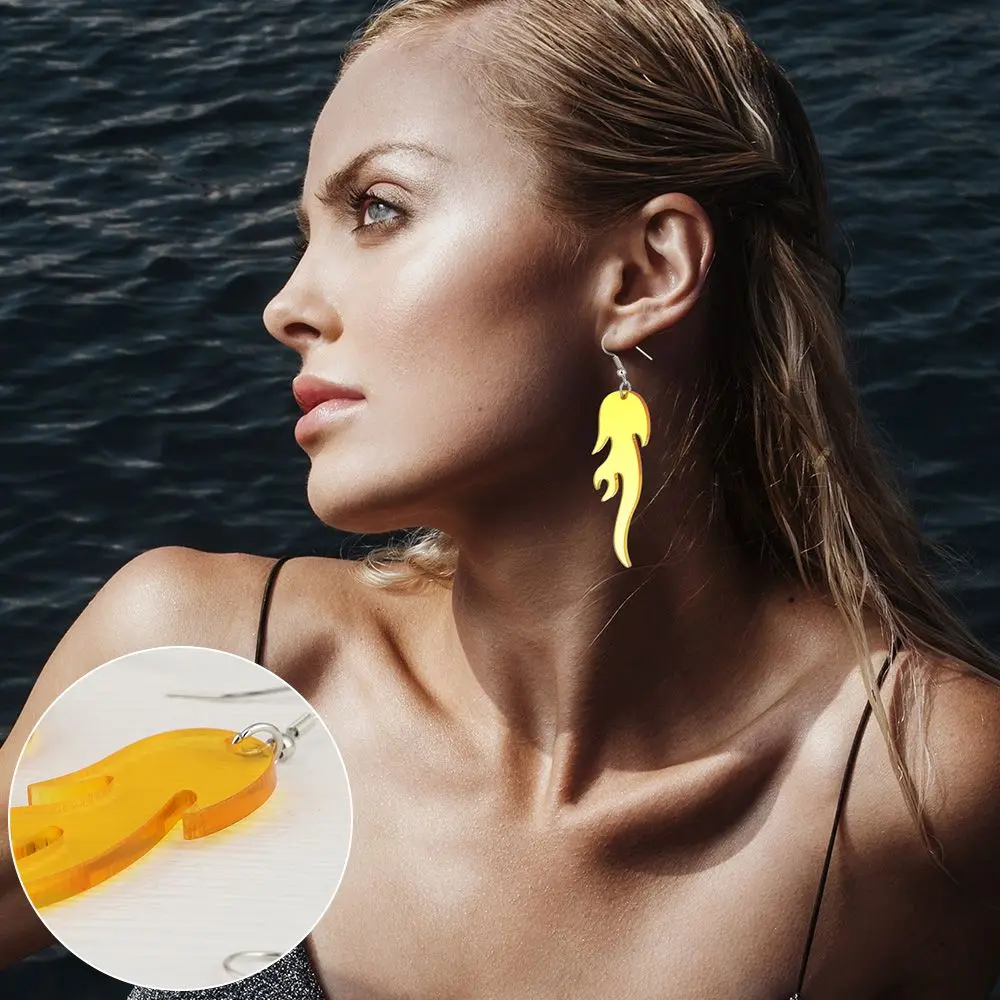 

Women Creative Fashion Exaggerated Hollow Vintage Acrylic Flame Earring