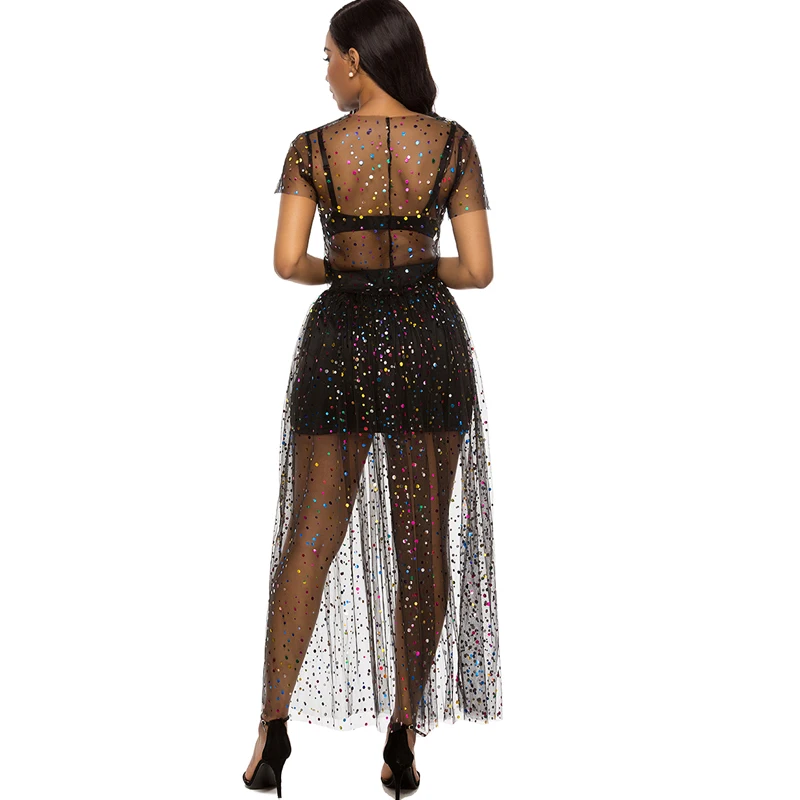 Комплекты из 2 предметов Женская фатиновая блузка юбка костюмы в горошек тонкие