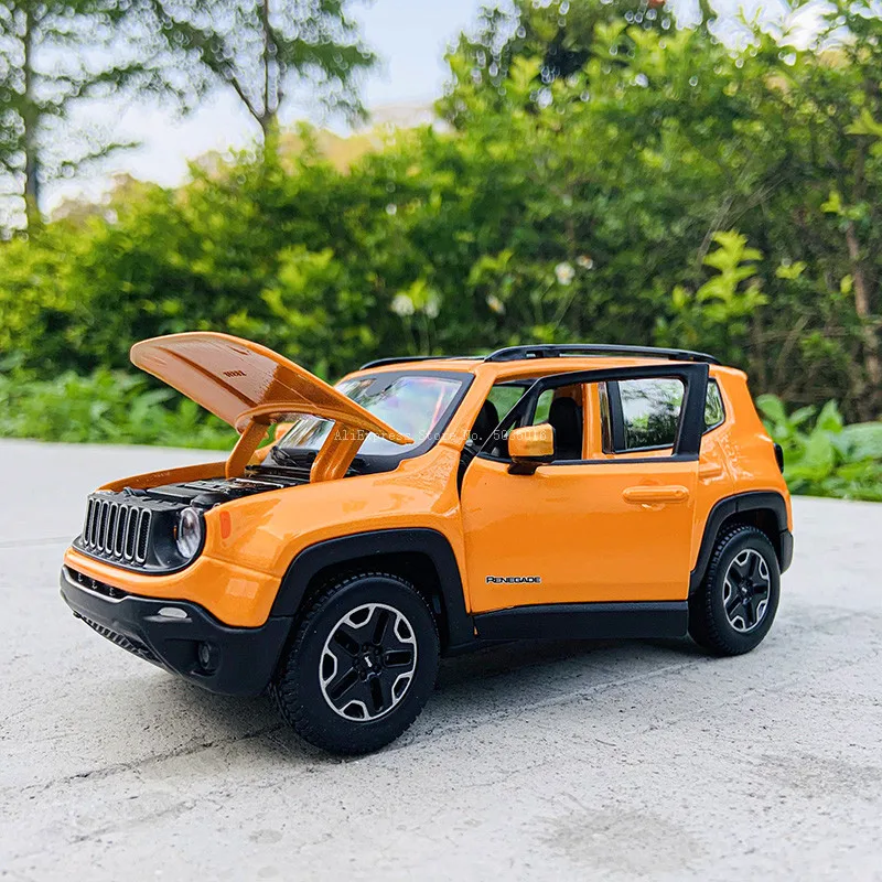 Maisto 1:24 Jeep Renegade Rubicon, simulaci&oacute;n de coche de aleaci&oacute;n naranja, modelo de artesan&iacute;a, colecci&oacute;n de decoraci&oacute;n, herramientas de juguete, regalo-4