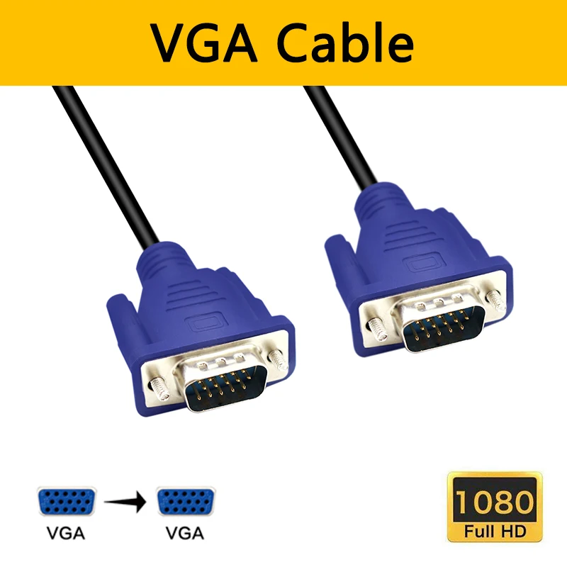 Кабель-конвертер VGA типа Папа-папа кабель-переходник M/M для HD ТВ ПК ноутбуков