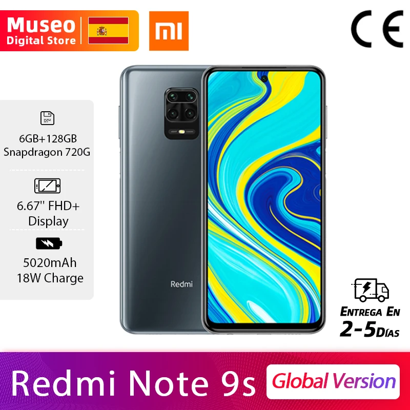 Глобальная версия Xiaomi Redmi Note 9S 6 ГБ 128 Snapdragon 720G 48MP AI Quad камеры смартфона 9 S 5020