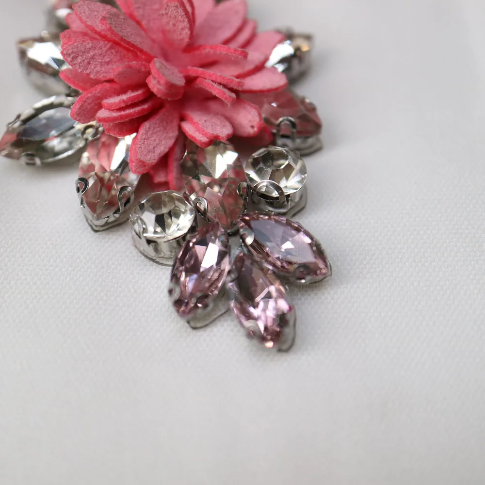 1 шт. аппликации для одежды с кристаллами и цветами из бисера | Дом сад