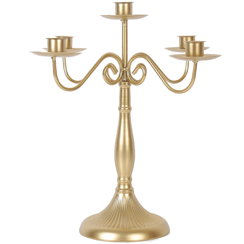 Железная Золотая Канделябра с 5 рычагами центральный подсвечник скандинавский