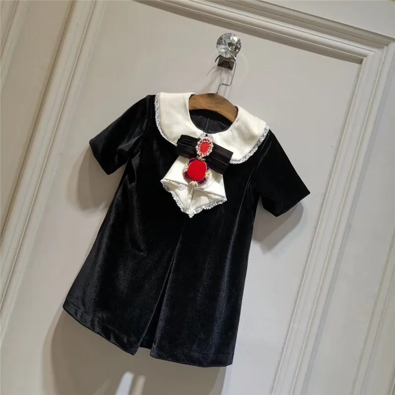 Модное вечернее платье для девочек на осень и весну 2019 черное принцессы детские