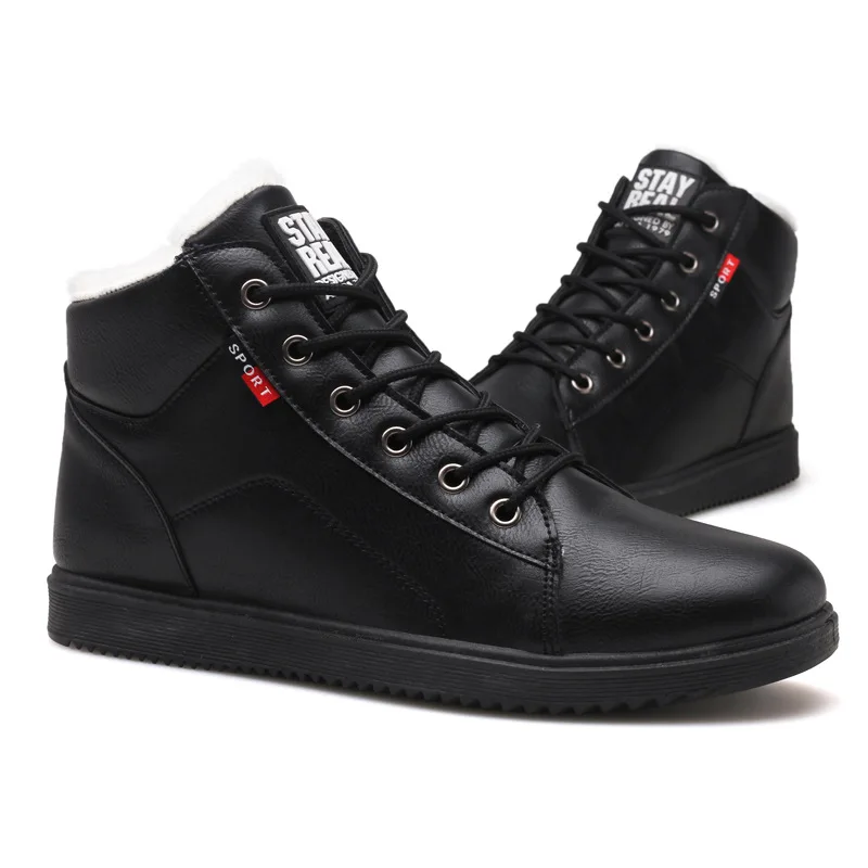 Men Snow Boots Winter Plush Warm Lace-Up Non-slip Male Ankle Waterproof Autumn Man Work Shoes NAX104 | Обувь