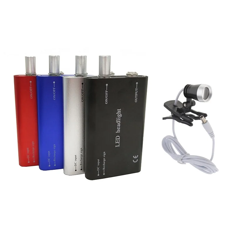 

High Quality Dental Headlamp 3W LED Clip Light Medical Headlight Surgical Head Light Rechargeable Battery for Glasses Loupes