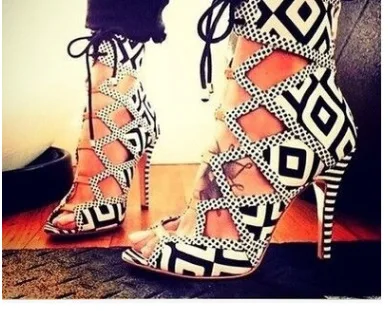 

Color Matching Sexy Roman Cross Strap Open Toe High Heel Sandals Fashion summer boots women