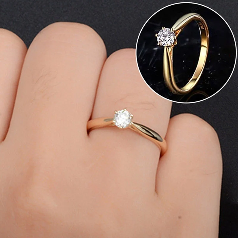 

Классическое Обручальное кольцо с белым австрийским кристаллом циркония лучший подарок для женщин Свадебные украшения кольца обручальное...