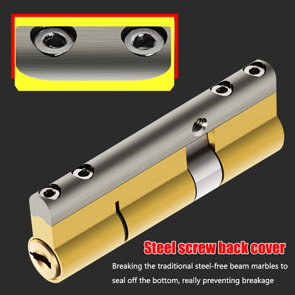 

8-track Full Copper Lock Core Super C-class Anti-violence 36 Tooth Lock Cylinder Double-sided Blade Security Door Core W 8 Keys