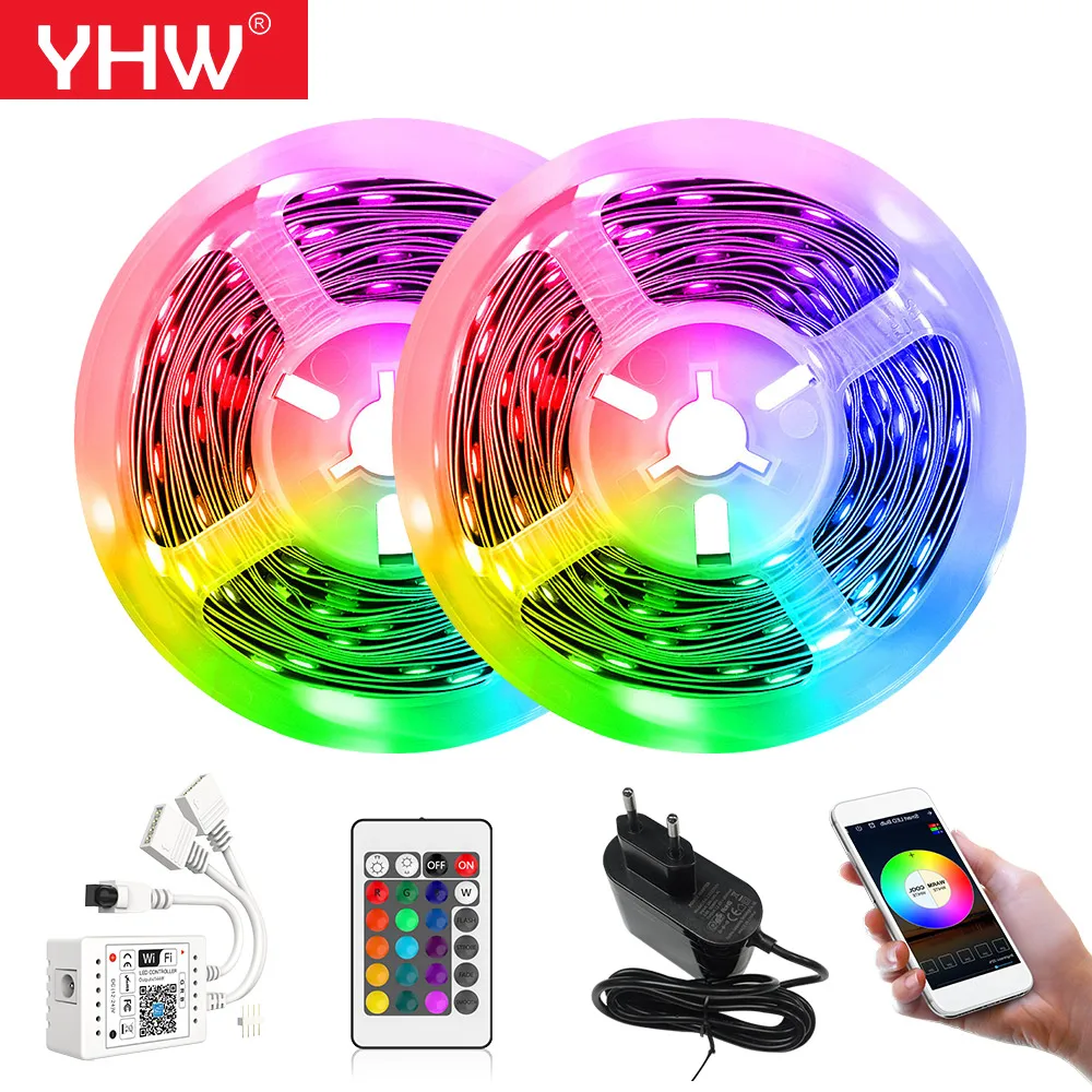 

Светодиодная лента YHW RGB неосветильник, светодиодная подсветсветильник 12 В для спальни, 10 м, 5 м
