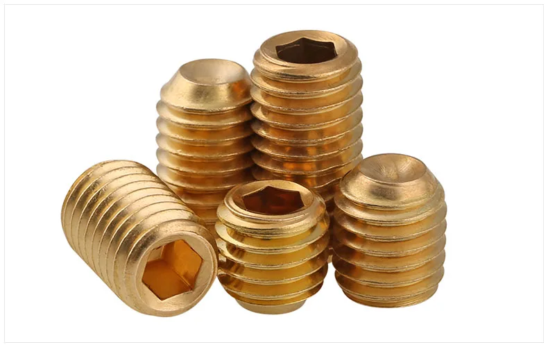 DIN916 латунные установочные винты, вогнутые винты с шестигранным углублением, винты м3 М4 М5 М6 М8 М10, винты для Безголового верхнего провода