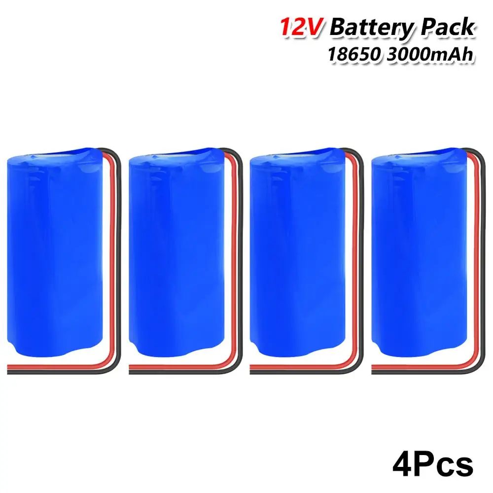 

YCDC 4PCS 12v 3000mAh 18650 Lithium Battery Pack With XH 2.54mm/DC 5.5x2.1mm Connector For Vacuum Cleaner Toys Powerbank
